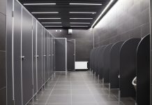 Стильные перегородки для общественных санузлов