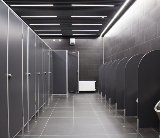 Стильные перегородки для общественных санузлов
